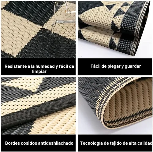 Miniatura 6 de HUGEAR Alfombra de Exterior para Patios en Liquidación, Alfombra Impermeable, Alfombra Grande para Exteriores, Alfombras de Camping de Paja Plástica