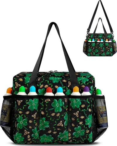 Miniatura 8 de Bolsa de Bingo con Bolsillos para Marcadores Casino Accesorios de Juego de Bingo para Adultos Mayores Negro