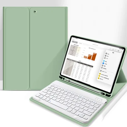 aoub Funda para iPad de 9ª/8ª/7ª Generación de 10.2 pulgadas, Funda con Soporte Folio Desmontable Cubierta de Teclado Inalámbrico Bluetooth Funda