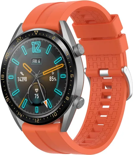 Miniatura 4 de Paquete de 3 correas de silicona para Huawei Watch GT Classic de repuesto (negro, blanco, naranja)