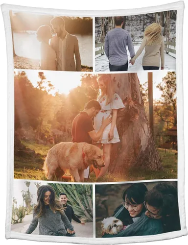 Miniatura 18 de Mantas personalizadas con collage de fotos, mantas personalizadas con texto y imagen, mantas de franela suave, mantas de cama regalo para bebé