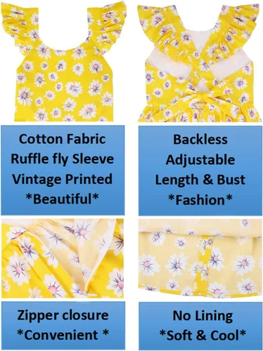 Miniatura 302 de Vestido de verano para niña, de algodón, con diseño floral