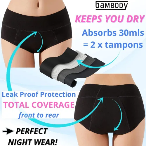 Miniatura 2 de Bambody - Calzones absorbentes Bragas Period Ropa interior de maternidad y posparto