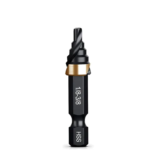 Miniatura 9 de THINKWORK Broca de Paso de Tamaño Único HSS, Broca de Paso HSS de 1/2", Unibit, Brocas de Paso de Vástago de 1/4" para Metal Suave, Acero, Madera