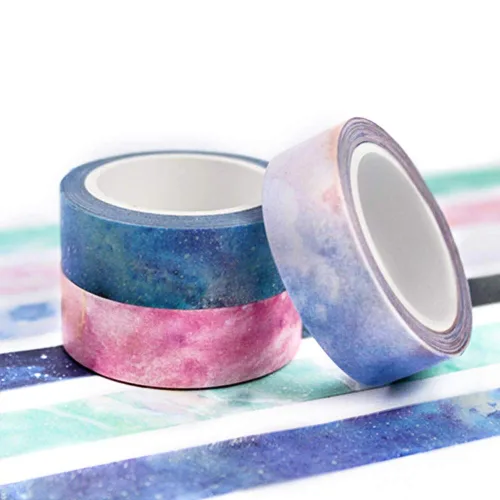 Miniatura 4 de YUBBAEX Galaxy Washi - Juego de cintas decorativas extra largas con estampado estrellado para artes, manualidades, diarios, planificadores, álbumes