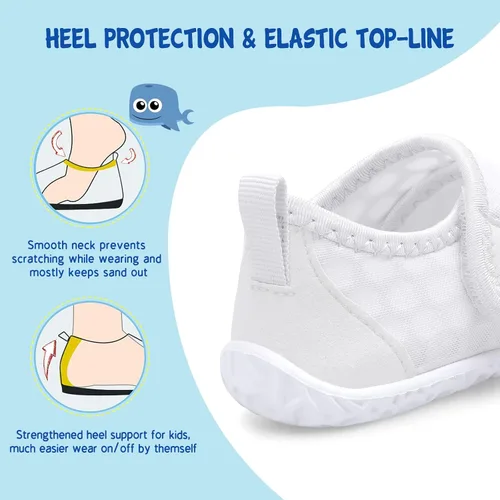Miniatura 4 de LeIsfIt Zapatos de agua para niños y niñas, calcetines acuáticos transpirables para nadar, antideslizantes, zapatos de playa descalzos