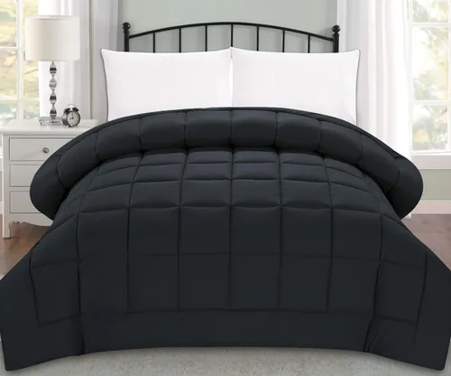 Elegant Comfort Edredón de lujo súper suave de plumón de ganso alternativo, cosido en caja y doble relleno, edredón de calidad premium, calidez