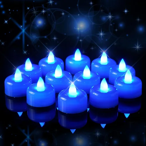 Miniatura 14 de Amagic - Paquete de 24 velas de té LED sin llama, velas de luz de té falsas eléctricas, funcionamiento a pila, para uso votivo, Halloween, Navidad