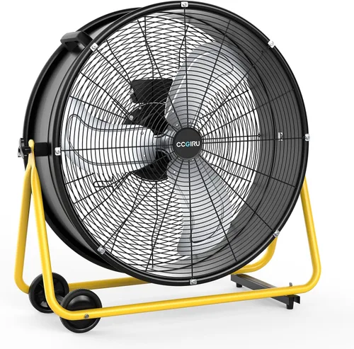 CCGIRU Ventilador de tambor de alta velocidad de 24 pulgadas, ventilador industrial resistente con certificación UL, 3 velocidades, 8500 CFM,