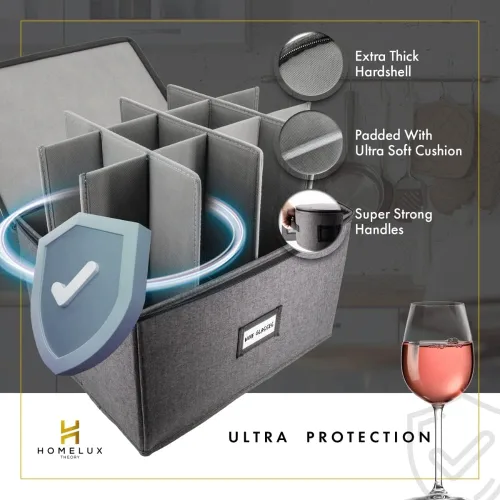 Miniatura 4 de HOMELUX THEORY 8 piezas de contenedores de almacenamiento de porcelana de carcasa dura, almacenamiento de tazas, copas de vino, utensilios