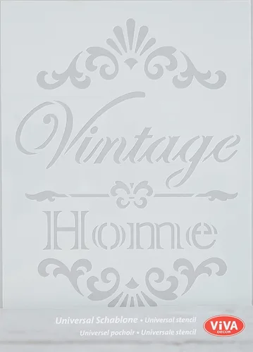 Viva Decor Stencil A4 Vintage/Home, Blanco