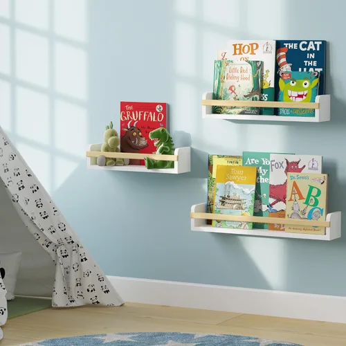 Miniatura 2 de Wallniture Utah - Estantería flotante para niños, para decoración de guardería, estantes de pared para libros, exhibidor de fotos de varios tamaños