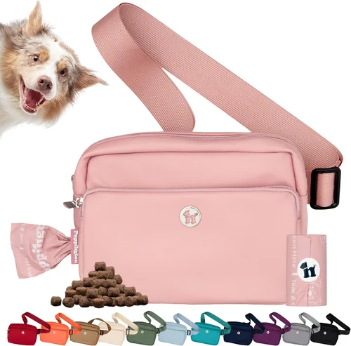 Puppington Bolsa Cruzada 3 en 1 para Pasear Perros y Bolsa para Golosinas con Bolsas Seguras para el Planeta a Juego para Excremento de Perro y