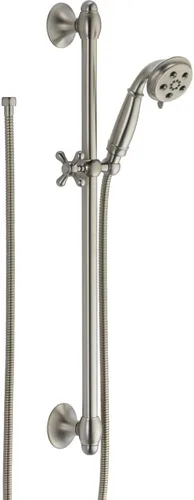 Miniatura 6 de Delta Faucet 3-Spray H2Okinetic Slide Bar ducha de mano con manguera, níquel pulido 51308-PN