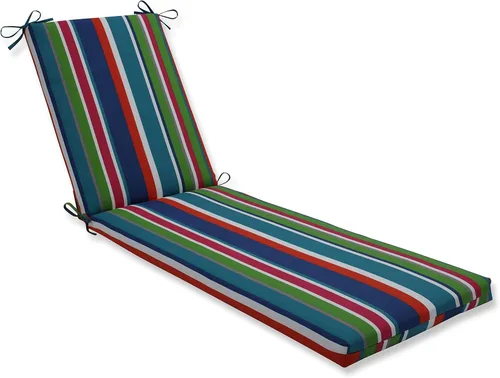 Miniatura 6 de Pillow Perfect Cojín para tumbona con respaldo sólido para interiores y exteriores con lazos, relleno de fibra de felpa, resistente a la intemperie