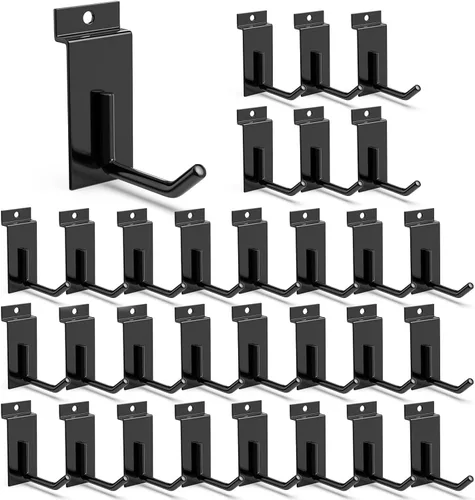 Miniatura 10 de 3-H, accesorios para pared de listones de 18 piezas, ganchos y perchas de pared de listones de múltiples tamaños, pared de listones resistente