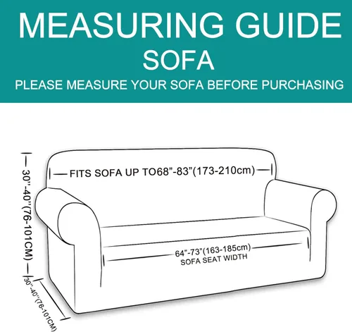 Miniatura 6 de U-NICE HOME Funda elástica para sofá, lavable, protector de muebles para sofá de 3 cojines, apta para mascotas (sofá, gris)