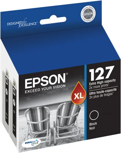 Miniatura 7 de Epson 127 DURABrite Ultra Ink Black Paquete de cartuchos dobles para NX-530, NX-625, WF-3520, WF-3530, WF-3540, WF-545, WF-60, WF-630, WF-633