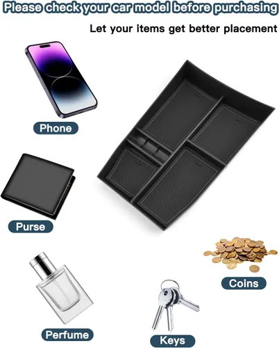 Miniatura 7 de Organizador de consola inferior compatible con Nissan Rogue (S/SL/SV/Platinum) 2021 2022 2023 2024 2025 2026 Nissan Rogue (S/SL/SV/Platinum) Bandeja