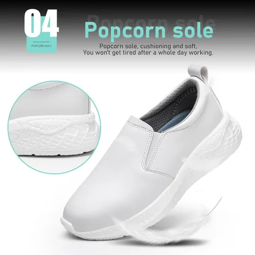 Miniatura 5 de LMQLZHYC Zapatos de trabajo antideslizantes para mujer, zapatos antideslizantes para servicio de alimentos, zapatos de enfermería