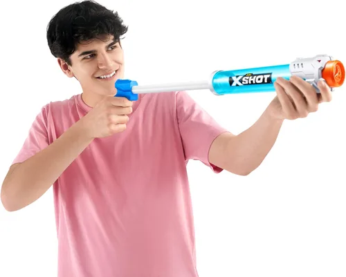 Miniatura 5 de XSHOT Water Warfare - Remojador de tubo pequeño (paquete de 4) por ZURU Super Soaking Pump Action, paquete de fiesta en la piscina, llena hasta 12.8