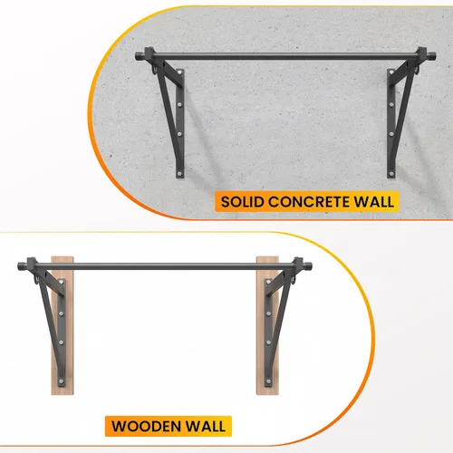 Miniatura 9 de Jusgym Wall Mounted Pull Up Bar, 51"/45" Chin Up Bar with 500LBS Capacity, Strength Training Pull-Up Bars Joist Mounted Reinforced Thick Metal