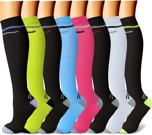 Miniatura 16 de CHARMKING Calcetines de compresión para mujeres y hombres para circulación (8 pares) 15-20 mmHg, mejor soporte para ciclismo atlético