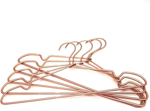 Miniatura 2 de Paquete de 30 perchas de metal de 16.5 pulgadas con alambre para ropa superior para ropa, ropa, abrigos, trajes, en acabado dorado cobre
