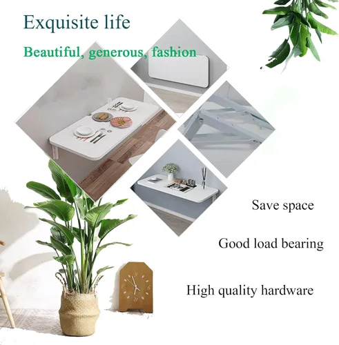 Miniatura 4 de Mesa plegable montada en la pared, ahorro de espacio, escritorio para computadora, mesa de lavandería, mesa plegable de pared para ropa plegable