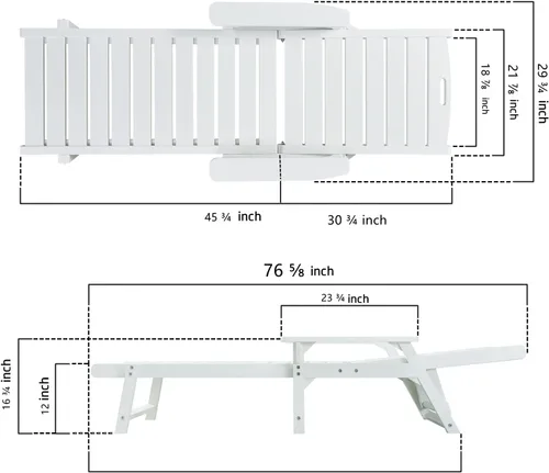 Miniatura 3 de Psilvam Tumbonas, sillones de polietileno de alta densidad con respaldo ajustable, soporta hasta 350 libras, para todo tipo de clima, reclinables