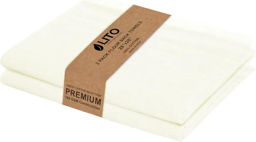 Miniatura 10 de Toallas de saco de harina Toalla de té para manualidades, plato de cocina, toalla de algodón en blanco para bordado, funda de lino para hornear