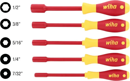 Miniatura 6 de Wiha 32292 Juego de destornilladores de tuercas aisladas, pulgadas, 1000 voltios, 5 piezas
