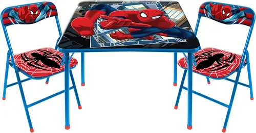 Miniatura 28 de Idea Nuova Juego de muebles de 3 piezas con 1 mesa cuadrada y 2 sillas plegables para niños, Strawberry Shortcake Tarta de Fresa