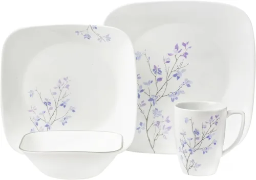Miniatura 10 de Corelle juego de vajilla cuadrada/redonda de 16 piezas, Splendor, Esplendor