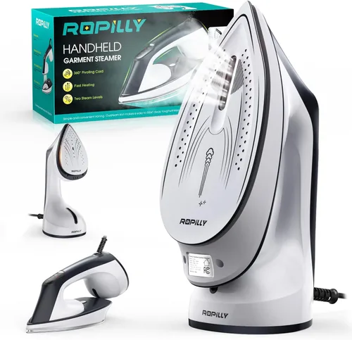 Vaporizador para ropa, vaporizador y plancha 2 en 1 de 1600 W con placa de cerámica grande, potente vapor turbo, control inteligente de temperatura,