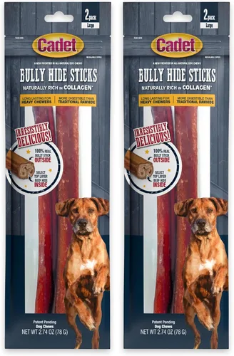 Miniatura 19 de Cadet Nervio de toro para perros grandes, 100% pizzle de res natural, masticables de ingredientes limitados y larga duración para perros que muerden