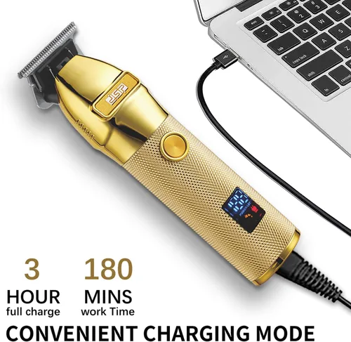 Miniatura 5 de DSP Recortadora de pelo para hombres con pantalla LED recargable para cortar el cabello (dorado)
