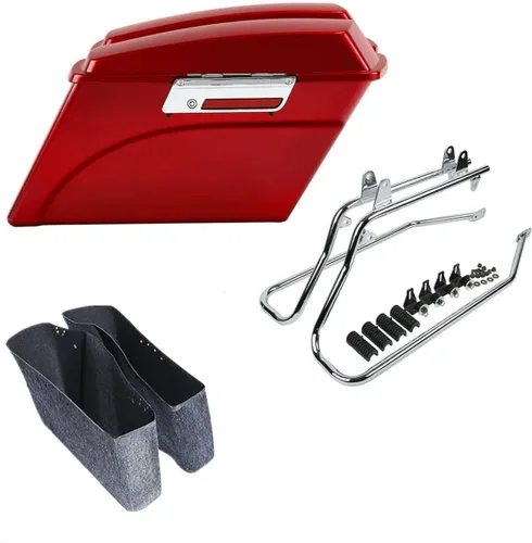 Miniatura 43 de Kit de soporte de conversión para alforjas extendidas de 4" TCMT, compatible con Harley Heritage Softail Fatboy FLSTF Breakout 1984-2017, negro