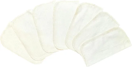 Gina's Soft Cloth Shop Toallitas lavables de franela orgánica de 1 capa, 8 x 8 pulgadas, paquete de 10 unidades cosidas con hilo de algodón a juego,