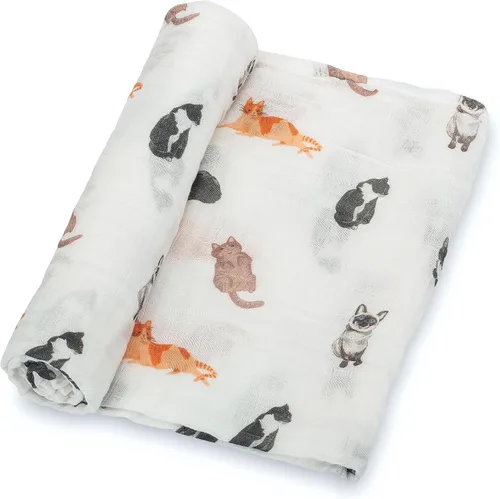 Miniatura 21 de LollyBanks Manta para Envolver, Mantas de Muselina 100% Algodón para Niños y Niñas, Manta de Recepción para Recién Nacido Grande de 47 x 47