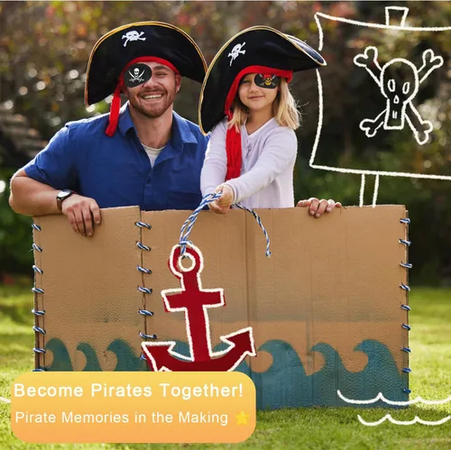 Miniatura 6 de Paquete de 20 parches para ojos de pirata para niños y adultos, sin látex, transpirables, para disfraces de Halloween y apoya la terapia