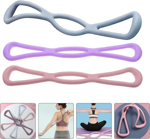 Miniatura 3 de PRETYZOOM 3pcs Yoga Resistance Bands Set, High Elasticity Stretch Exercise Bands for Shoulder Opening, Chest Expansion, and Back Training, Sturdy
