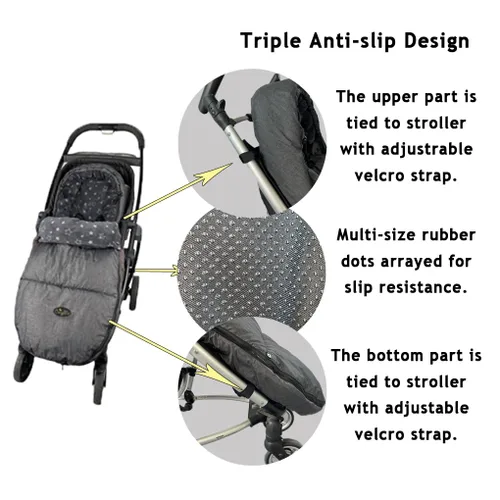 Miniatura 3 de CozyMe Saco para cochecito de bebé, manta con capucha para cochecito para bebé, bolsa para cochecito de cochecito con forro polar multiusos, funda
