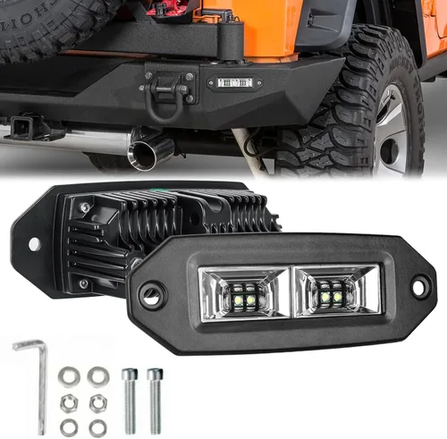 EBESTauto - Manivelas LED de montaje empotrado, luz de trabajo LED de barra de luz de parachoques luces de conducción fuera de carretera LED lámpara