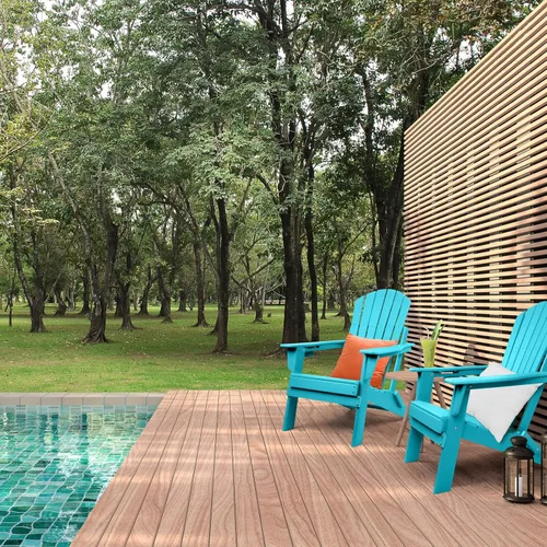 Miniatura 5 de FUNBERRY Juego de 2 sillas plegables Adirondack para todo tipo de clima, sillas para hogueras de polietileno de alta densidad con soporte para tazas