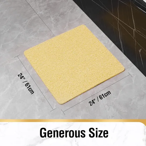 Miniatura 6 de HITSLAM Tapete de ducha antideslizante, tapete de bañera antideslizante de 24 x 24 pulgadas con drenaje, tapete de baño de ducha de PVC suave