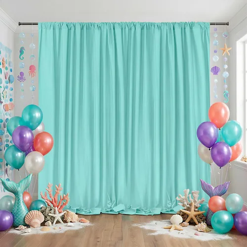 Miniatura 24 de Cortinas de Telón de Fondo Blanco de 2 Paneles 5 x 1,5 m de Poliéster, Telón de Fondo para Fotografía, Cortinas para Decoración de Fondo de Boda