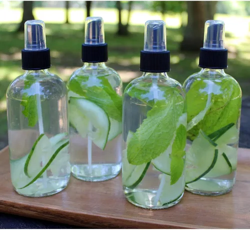 Miniatura 5 de Cornucopia Brands Botellas de spray de vidrio transparente de 8 onzas (paquete de 4) Boston Round con atomizador Spritzers para aromaterapia