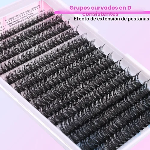 Miniatura 6 de Extensiones de pestañas Pawotence, racimos de 280 piezas, pestañas individuales en racimo, extensiones de pestañas 50D, mezcla de 9-16 mm, racimos