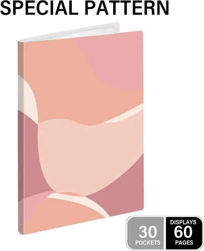 Miniatura 3 de Carpeta con fundas de plástico - 30 bolsillos para presentación, 8.5x11 de visualización, carpeta portafolio de 60 páginas con protectores de hojas